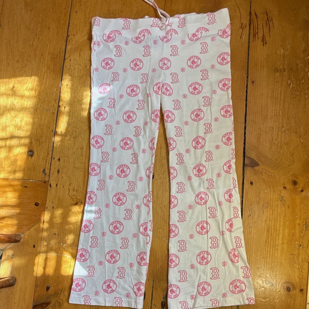 Y2K Concepts Sport Boston Red Sox MLB Pajama Pants White/pink size Large